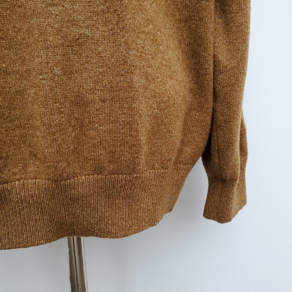 LL Bean Grandpa Cardigan Sweater Brown Lambswool Wooden Buttons Pockets Large - Picture 14 of 16